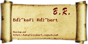 Békefi Róbert névjegykártya